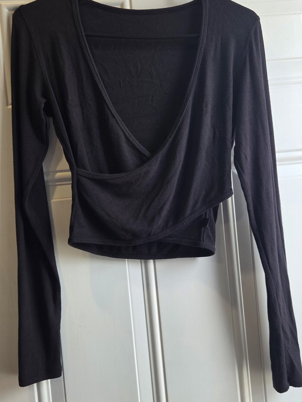Lululemon Wrap-Front Ribbed Long-Sleeve Top - No Size Tag